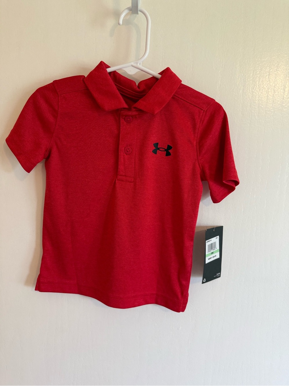 Under Armour Kids Red Polo with Black Logo